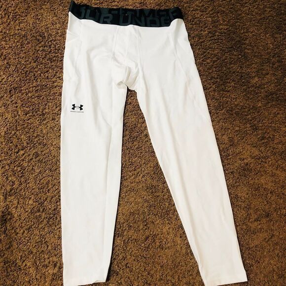 Brand New Big & Tall Under Armour Men's HeatGear Compression Leggings White XXL - Picture 4 of 6